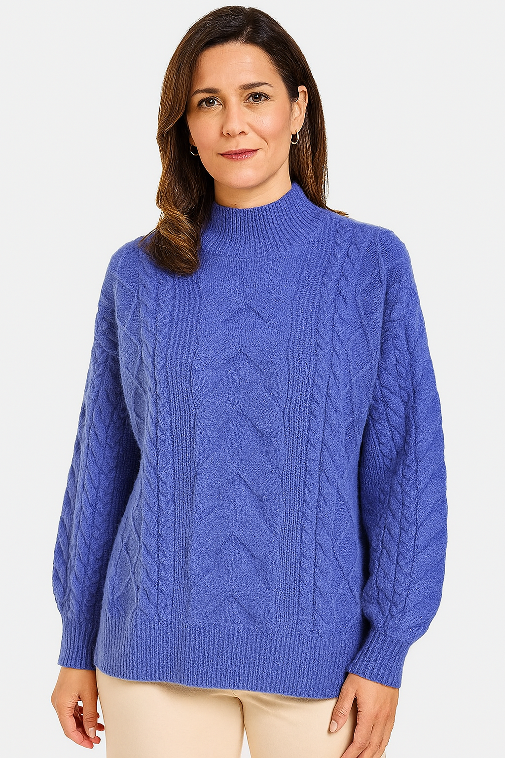 W2449241 SAPPHIRE CABLE KNIT FULL SLEEVE JUMPER Corfu Jeans