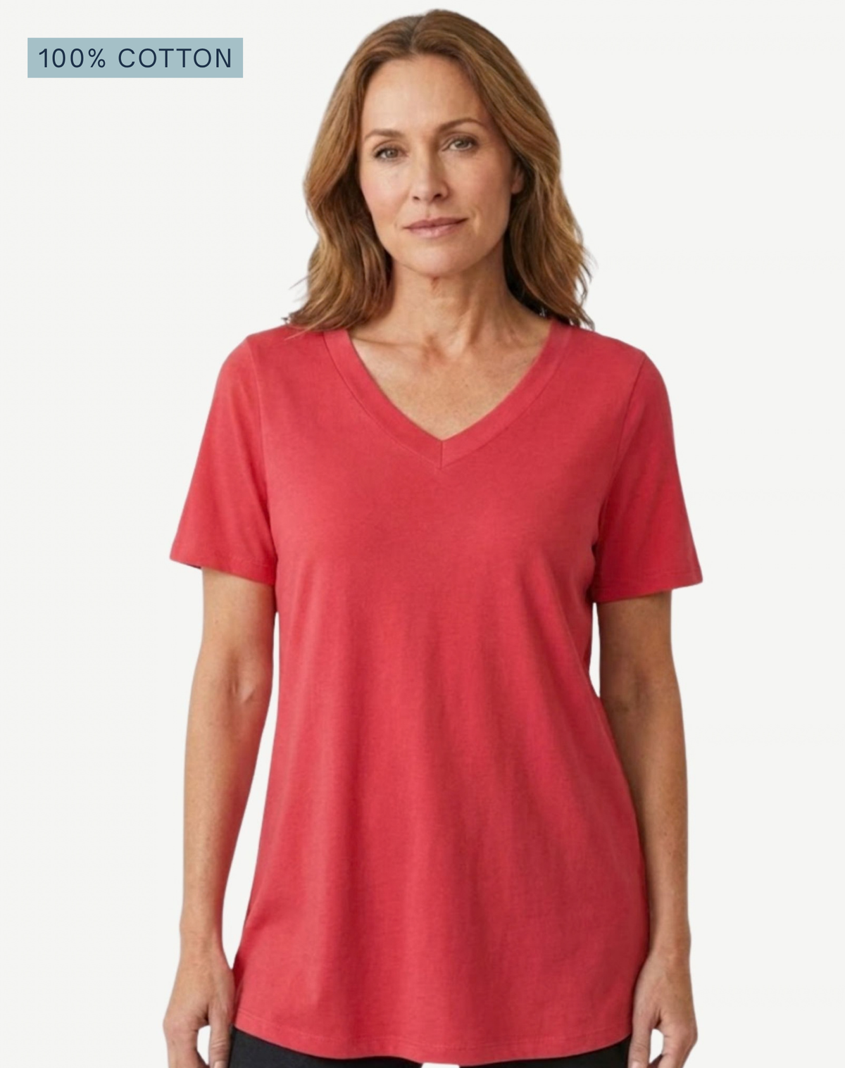 Camellia Rose Pima Cotton T-Shirt – 100% Cotton V-Neck Tee Corfu Jeans