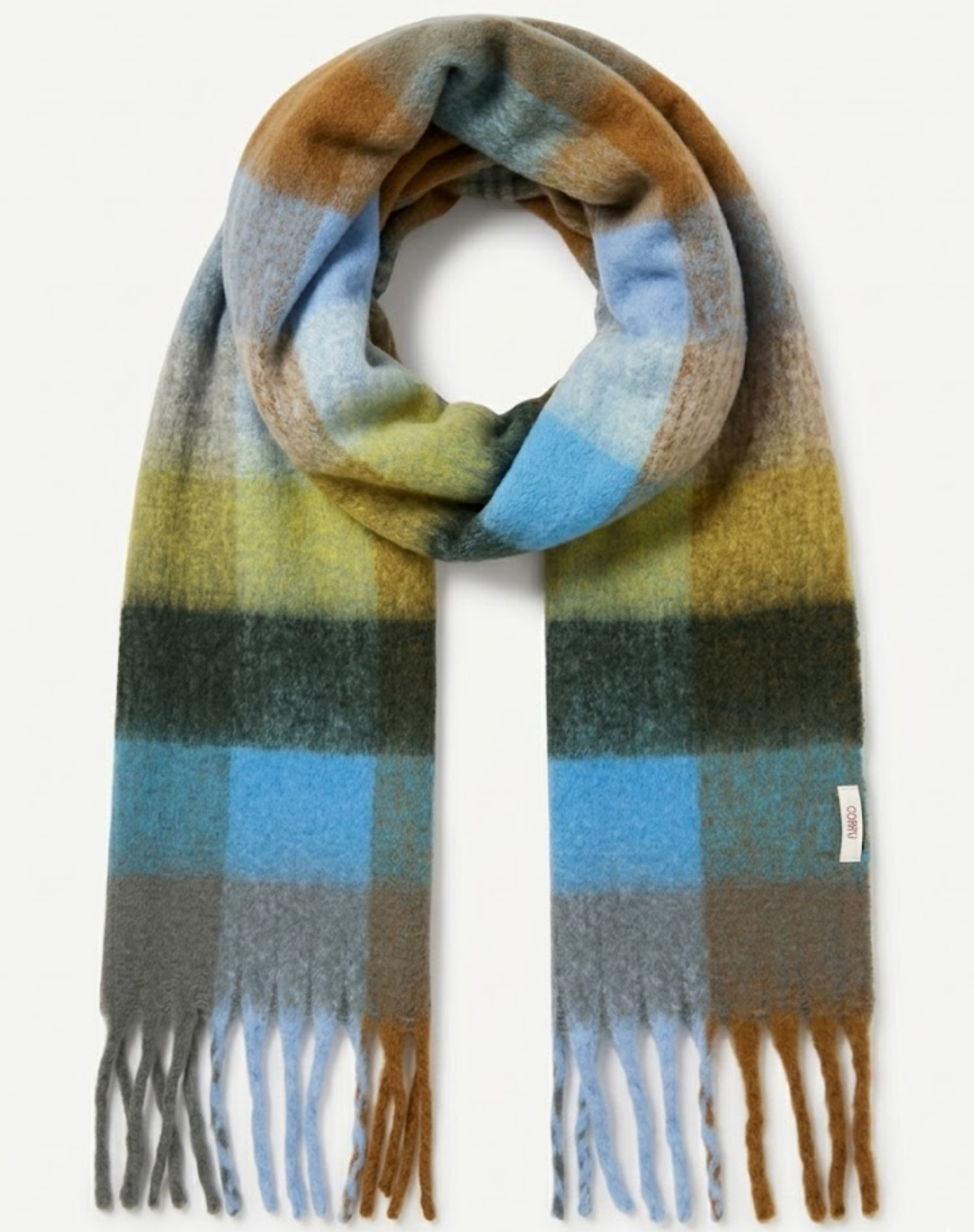 Chambray Check Brushed Plaid Scarf Corfu Easy Living