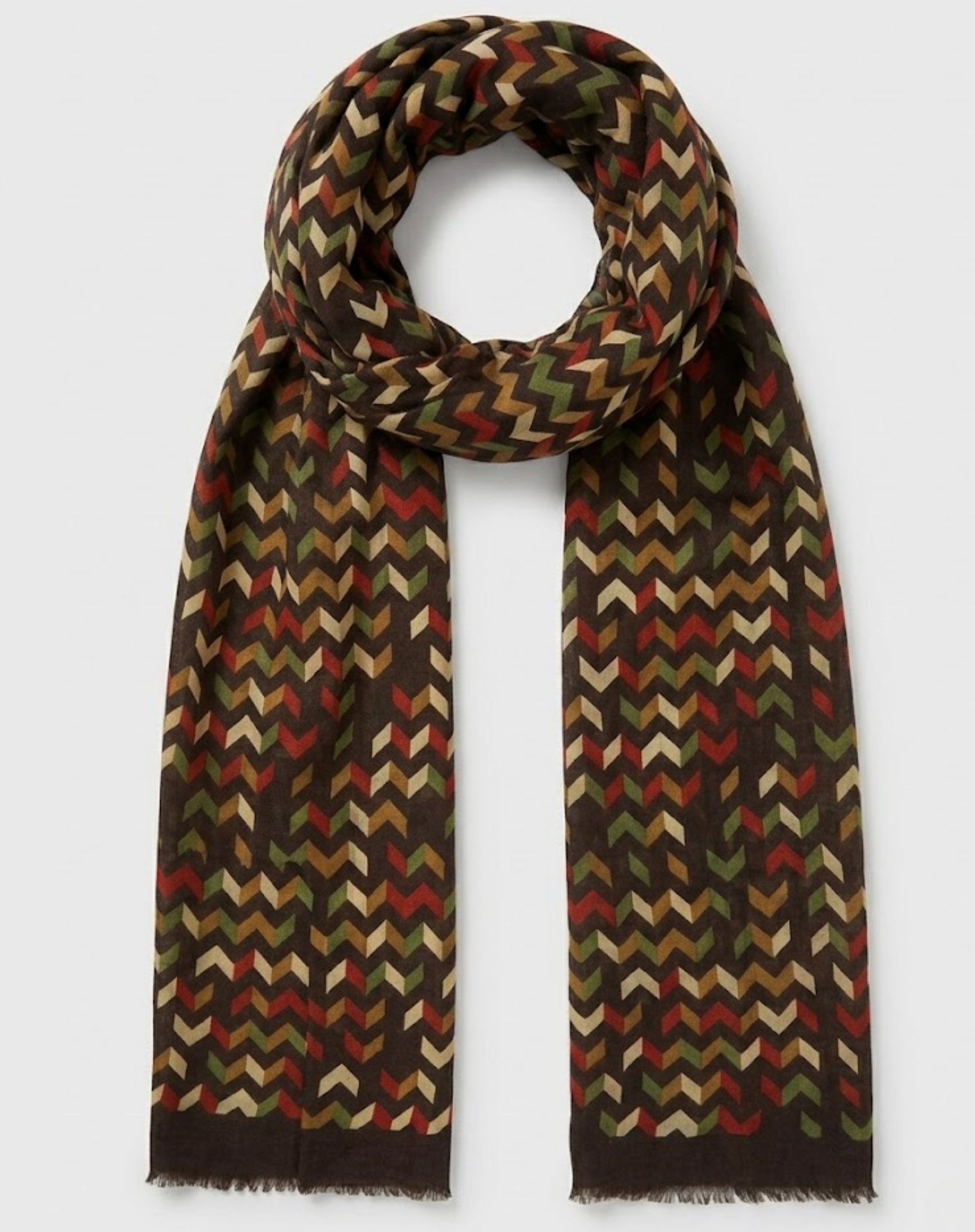 Choc Multi Chevron Printed Scarf Corfu Easy Living