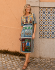 Cafe Et Croissant Printed Jersey Dress Corfu Jeans