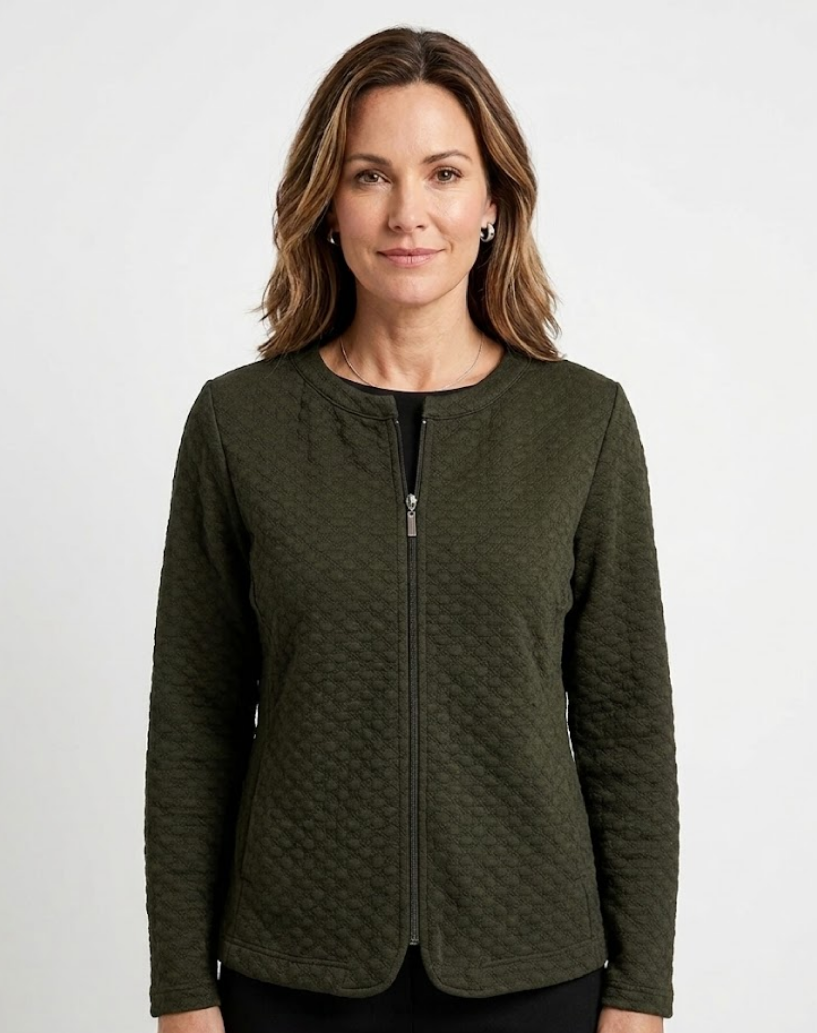 Olive Long Sleeve Zip Jacket Corfu Jeans