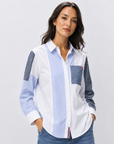 Chambray Cotton Spliced Shirt Corfu Jeans