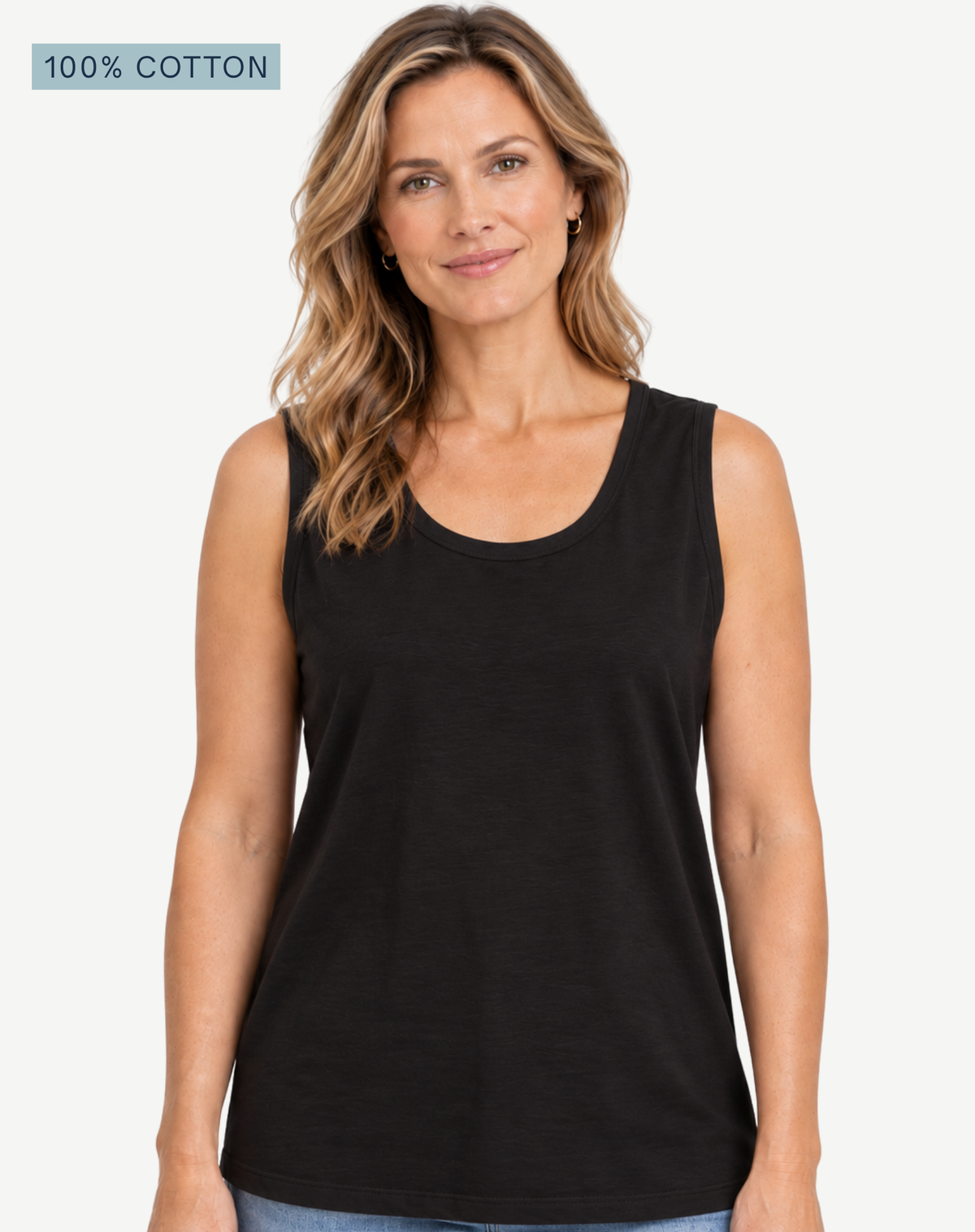 Ebony Pima Cotton Tank Top – 100% Cotton Corfu Jeans