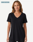 Ebony Pima Cotton T-Shirt – 100% Cotton V-Neck Tee
