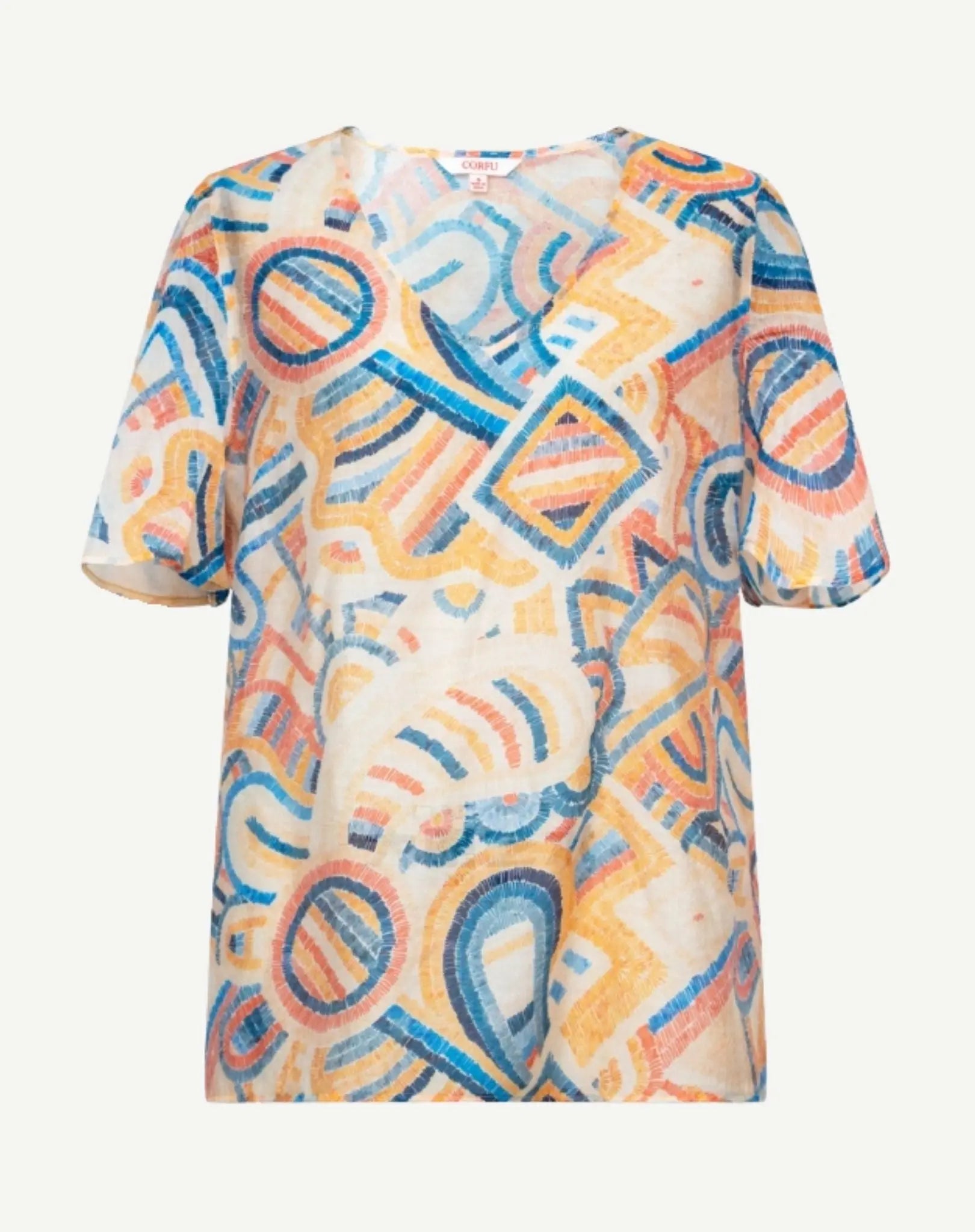 Floral Fizz Soft Print Top Corfu Jeans