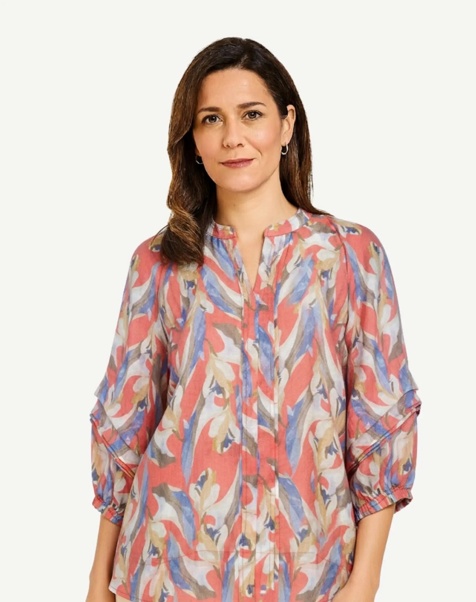 Fresh Fusion Soft Print Blouse Corfu Jeans