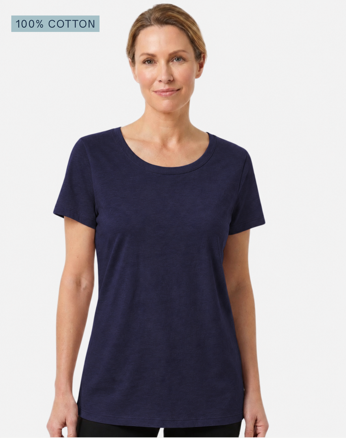 Indigo Pima Cotton T-Shirt – 100% Cotton Crew Neck Tee Corfu Jeans