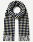 Indigo Beige Checkered Winter Scarf Corfu Easy Living