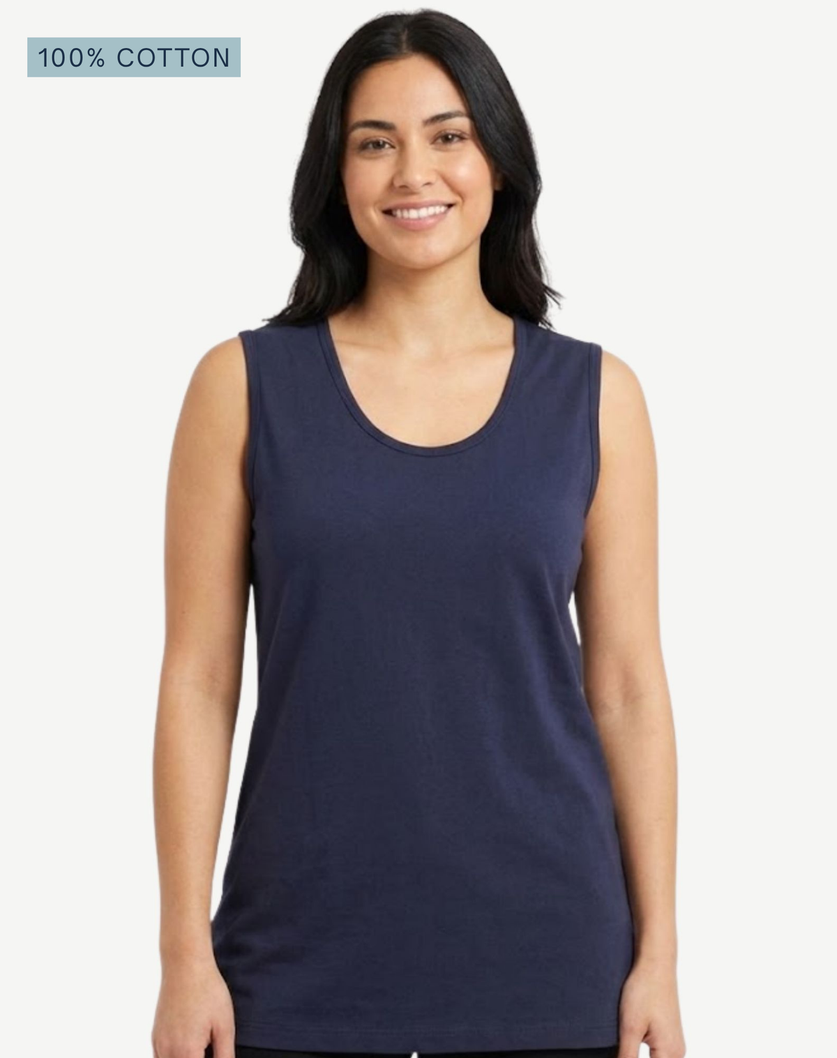Indigo Pima Cotton Tank Top – 100% Cotton Corfu Jeans