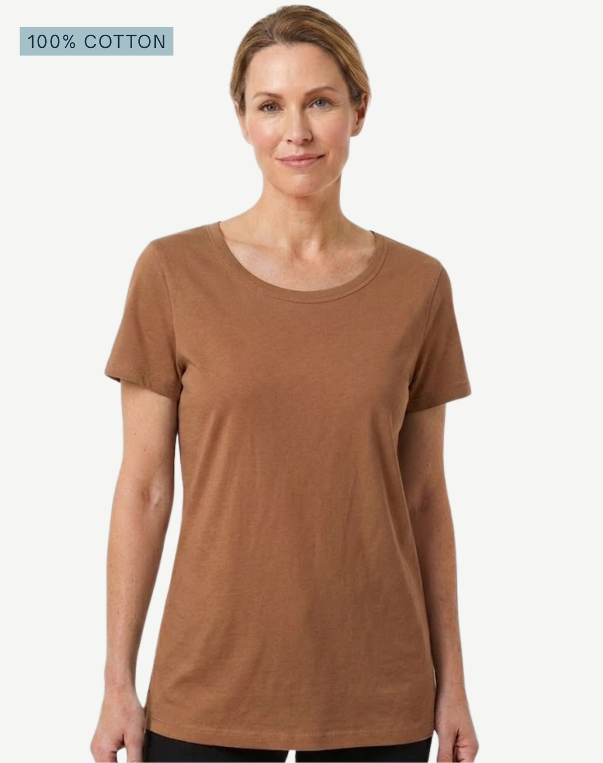 Mocha Pima Cotton T-Shirt – 100% Cotton Crew Neck Tee Corfu Jeans