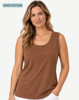 Mocha Pima Cotton Tank Top – 100% Cotton Corfu Jeans
