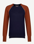 W2249212 Navy Rust Knit Sweater Corfu Jeans