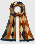 Geometric Patchwork Diamond Print Scarf Corfu Easy Living