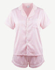 Anastasia Pink and White Short Sleeve Pyjama Set | Women's 2-Piece Sleepwear Corfu Jeans