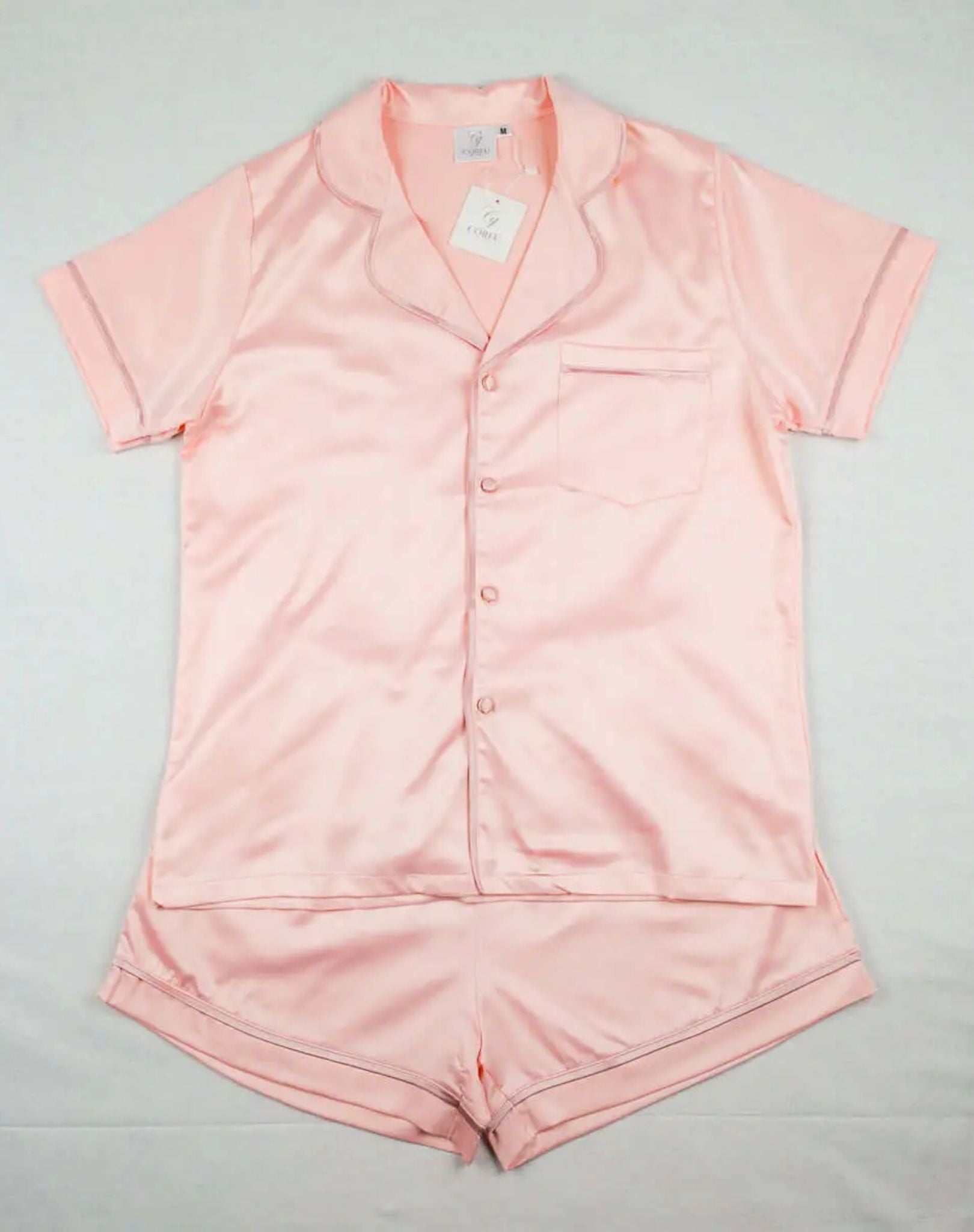 PJIM005SS Anastasia - Pink / Pink 2 Piece Pyjama Short Sleeve 005 Corfu Jeans