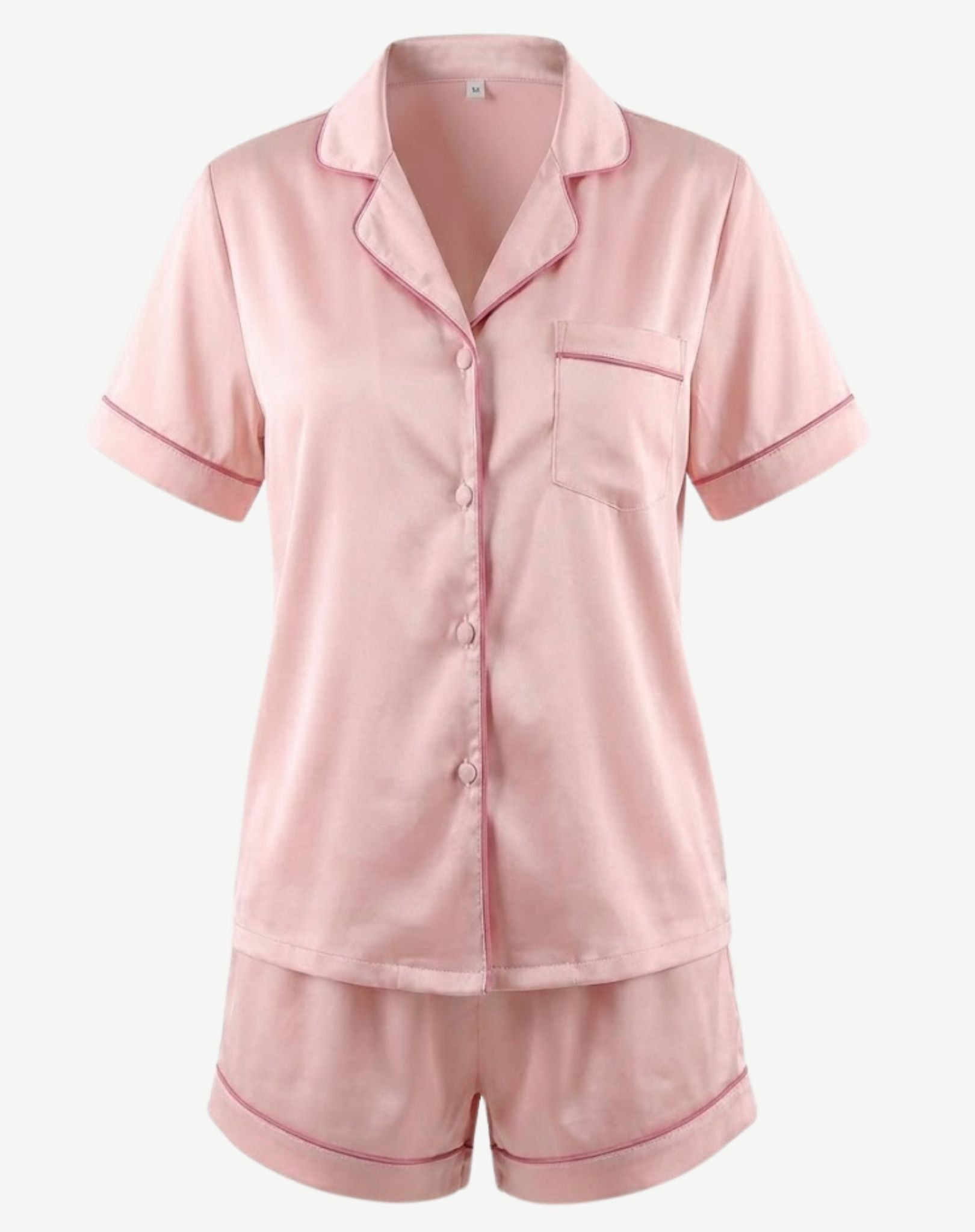Anastasia Pink on Pink Short Sleeve Pyjama Set | Women's 2-Piece Sleepwear Corfu Jeans
