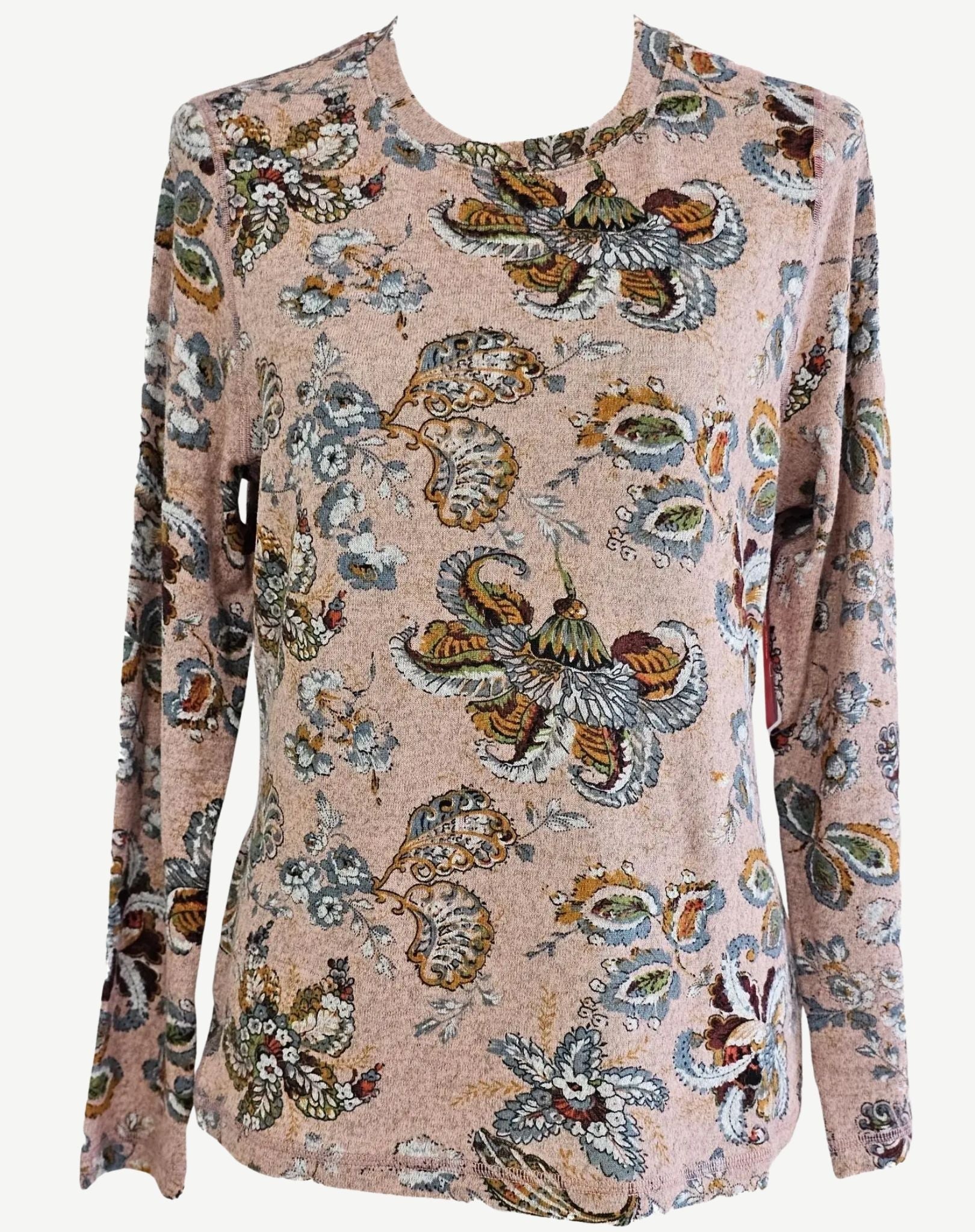 FROSTED PINK SOFT BRUSHED LONG SLEEVE KNIT TOP Corfu Jeans