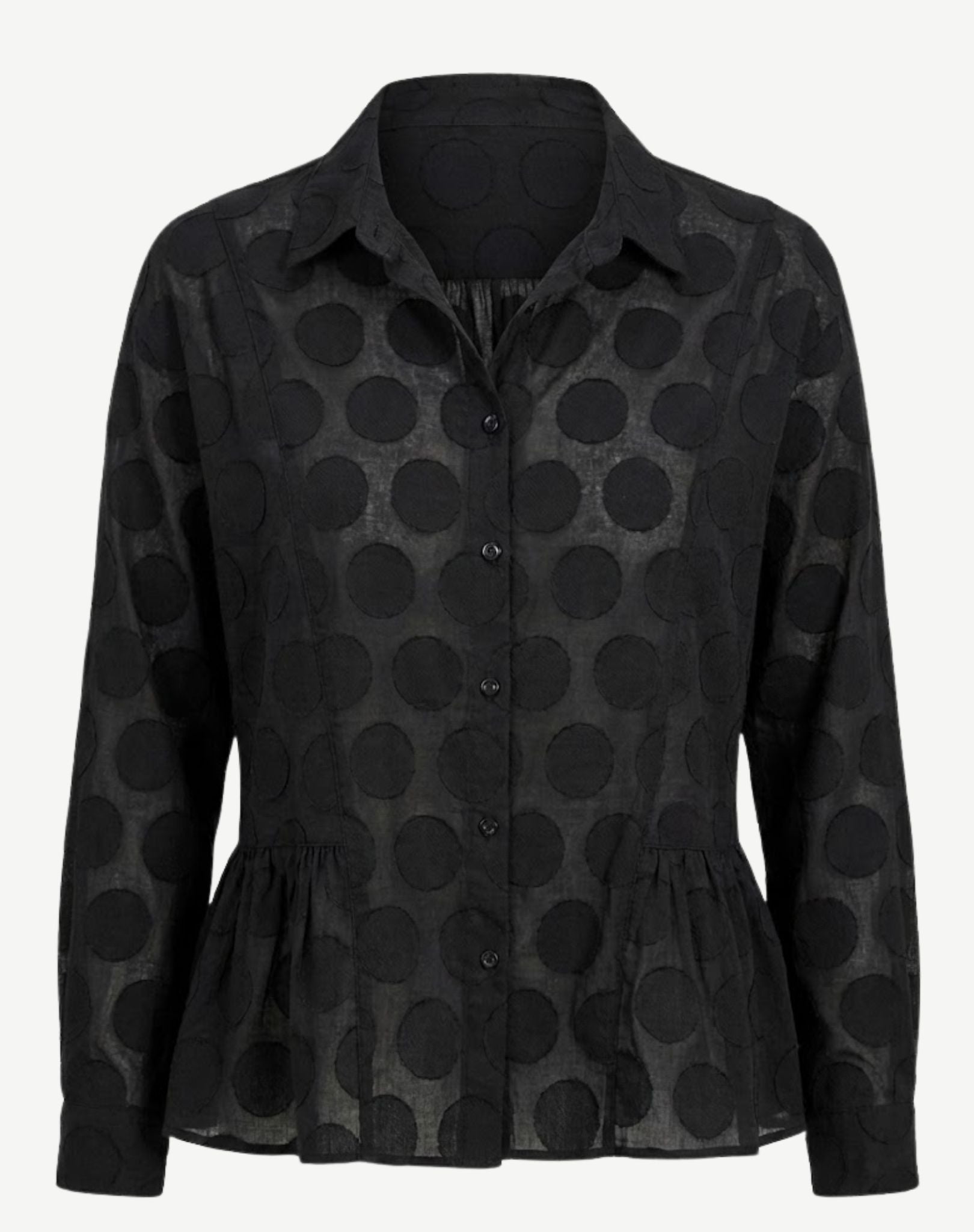 Black Cotton Spotted Blouse Corfu Jeans