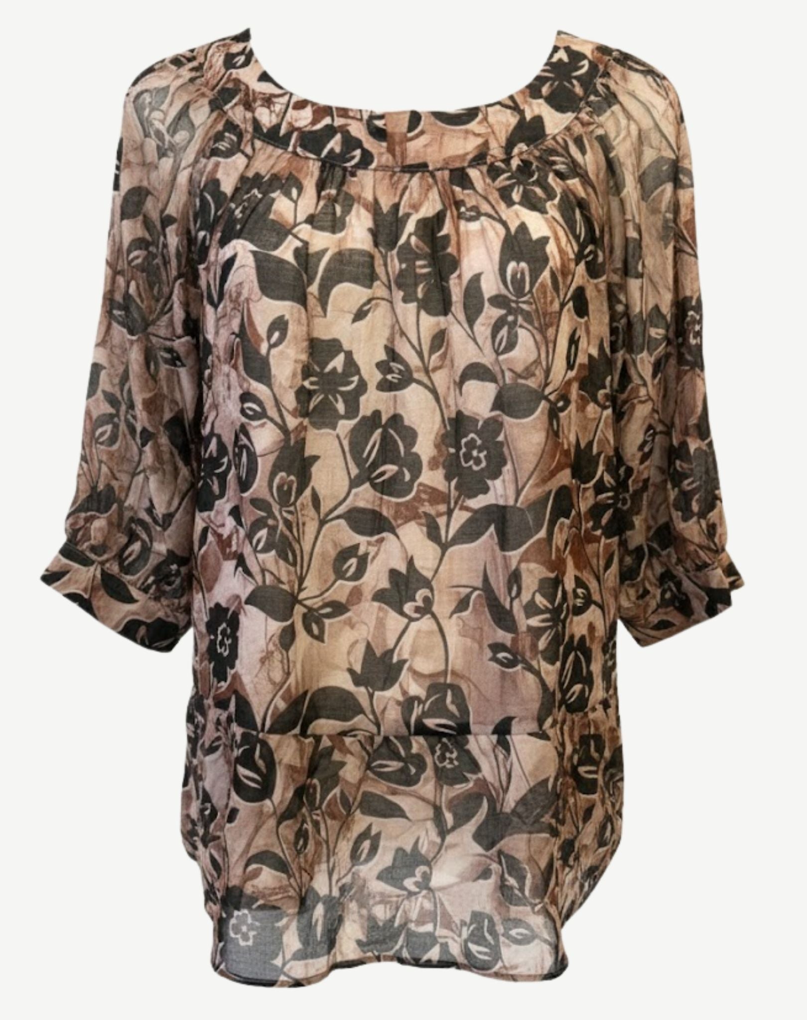 Santa Fe Soft Print Blouse Corfu Jeans