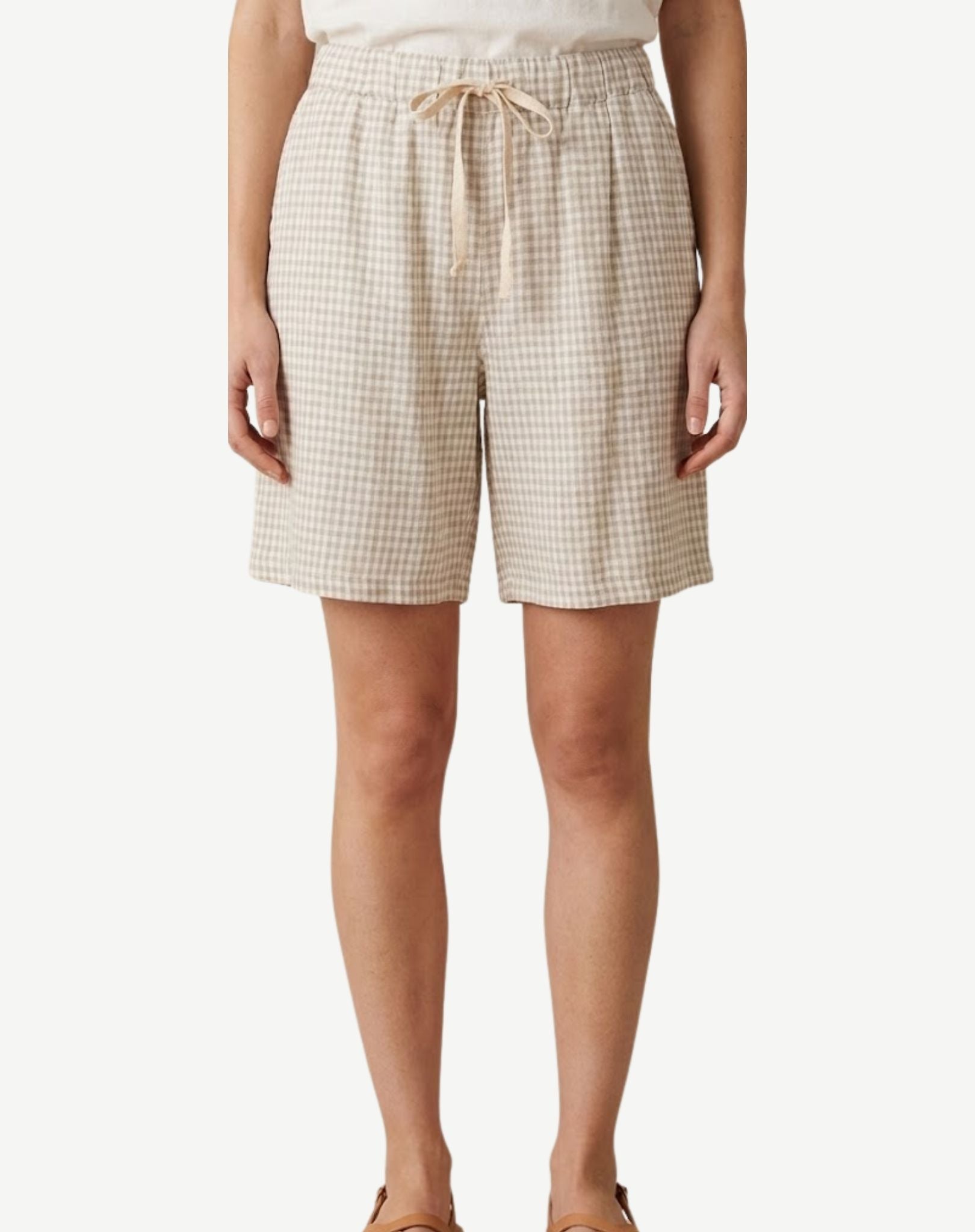 Natural Linen Drawstring Shorts Corfu Jeans