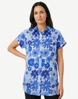 Blue Blooms Linen Short Sleeve Shirt Corfu Jeans