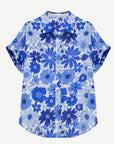 Blue Blooms Linen Short Sleeve Shirt Corfu Jeans