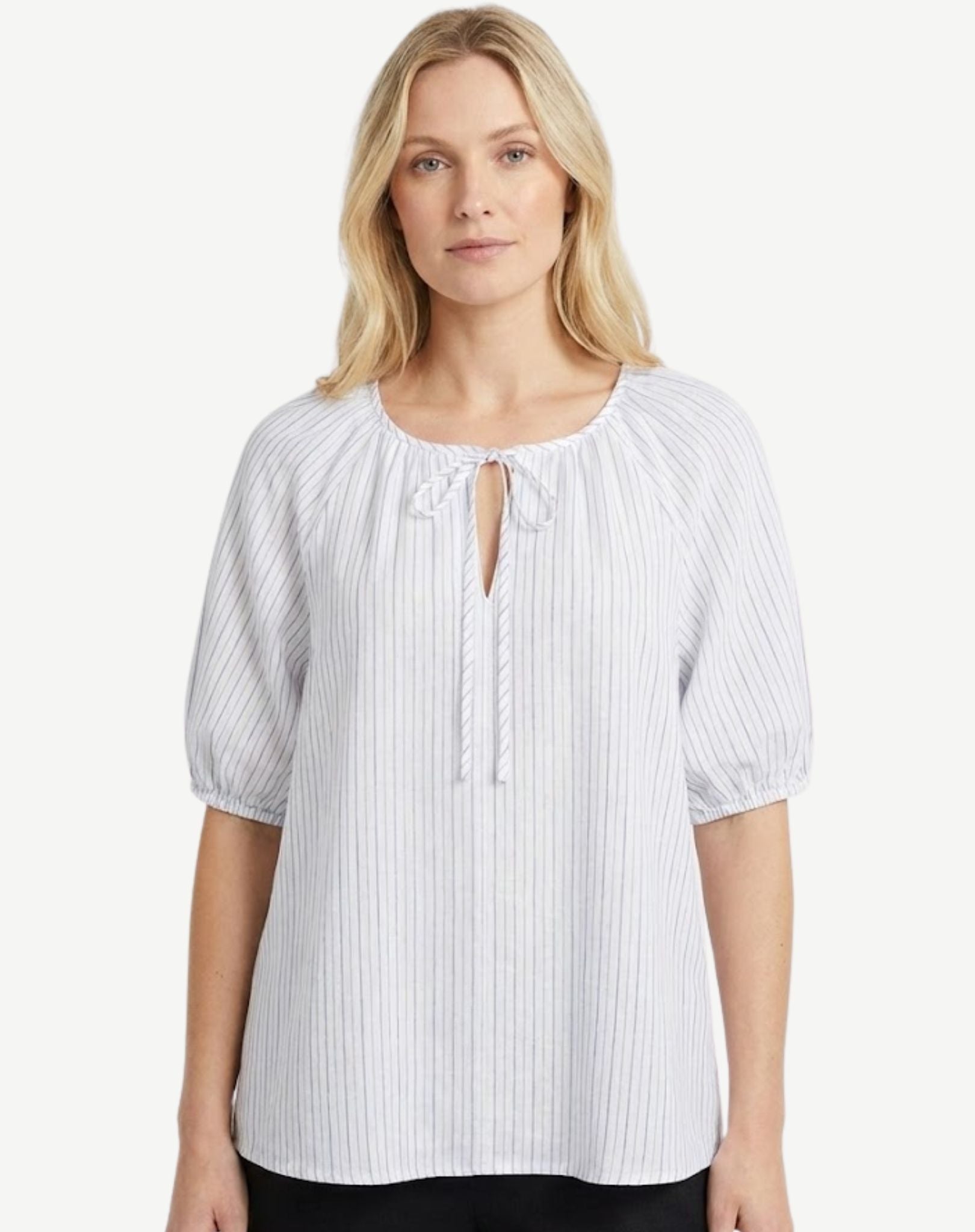 Serenity Stripe Linen Blouse Corfu Jeans