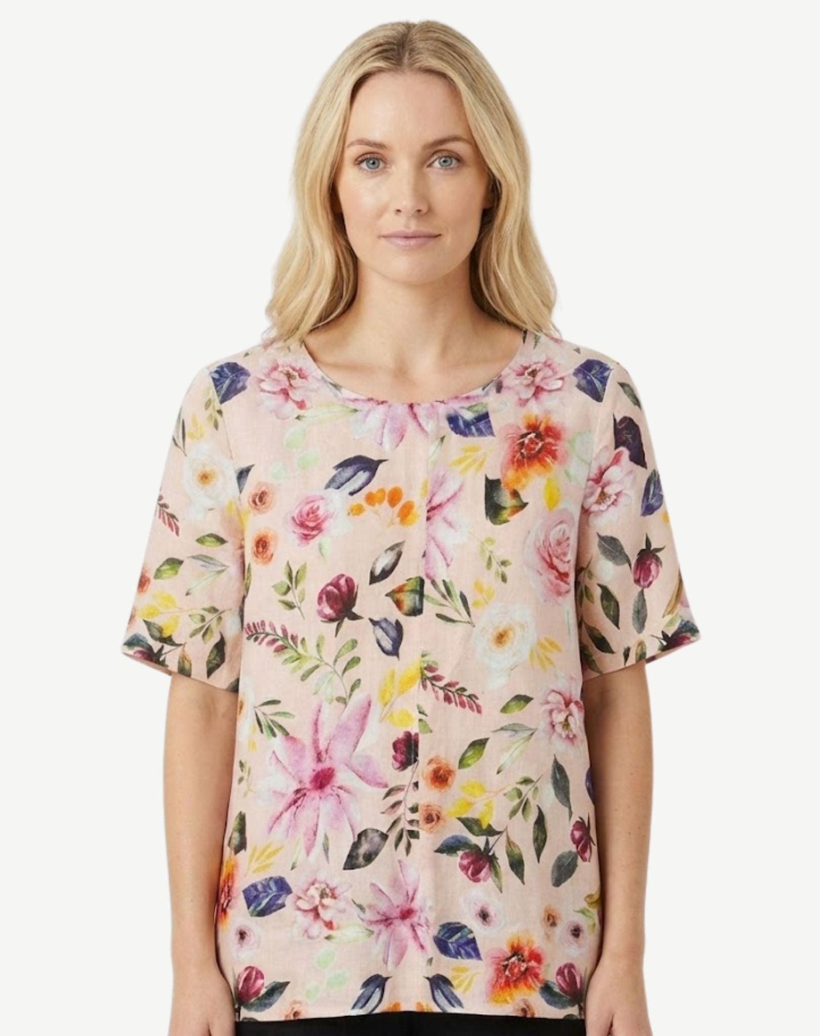 Morning Walk Linen Short Sleeve Top Corfu Jeans