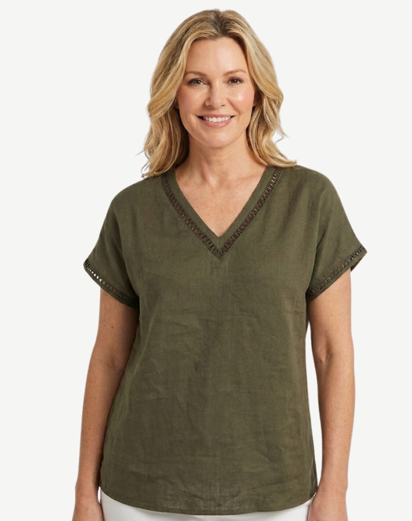 Bonsai Linen Embroidered Top Corfu Jeans