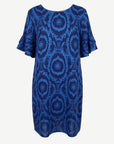 Ikat Blue Linen Printed Dress Corfu Jeans