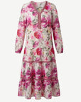 Peony Fragrance Printed Long Sleeve Dress Corfu Jeans