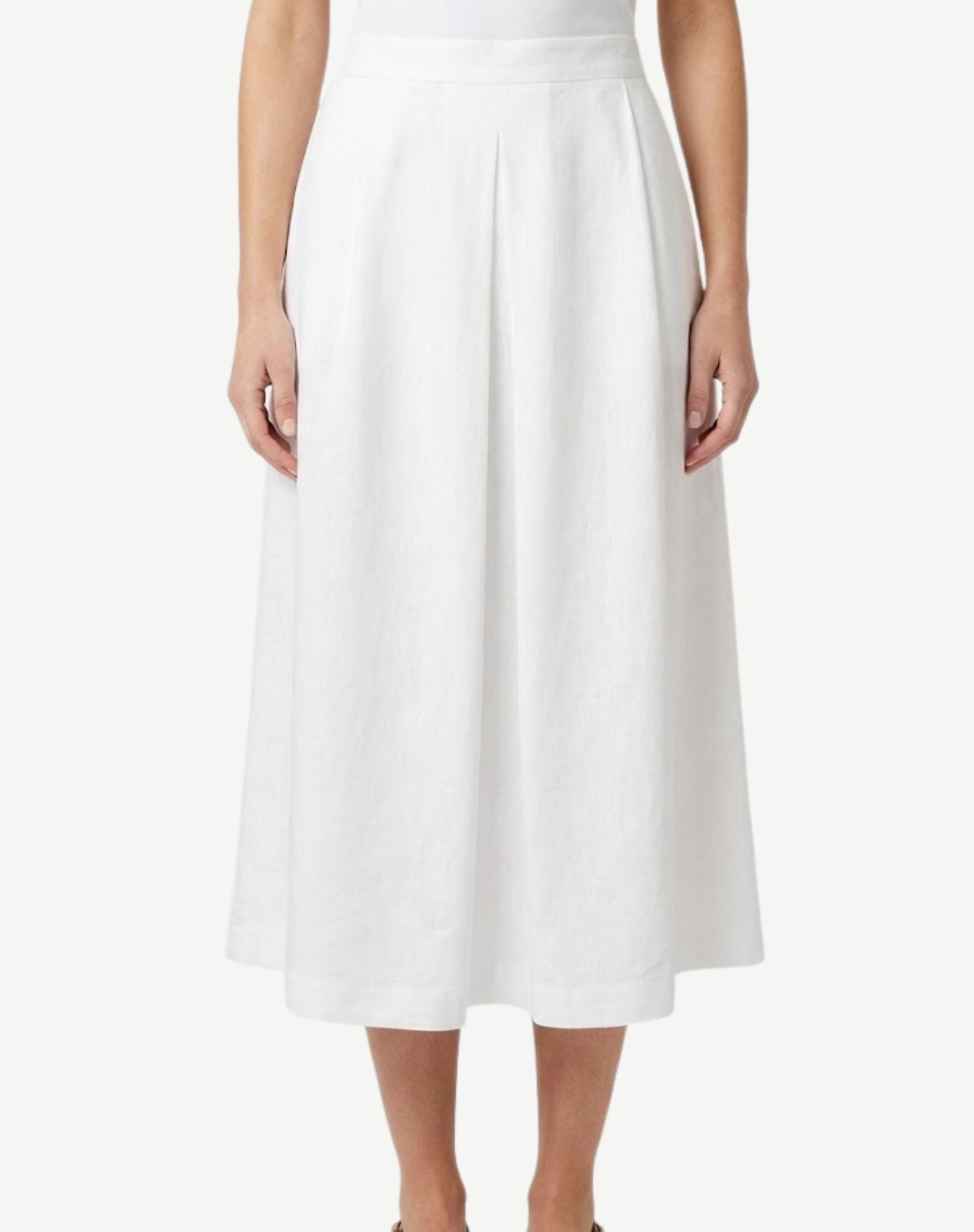 White Linen Midi Skirt Corfu Jeans