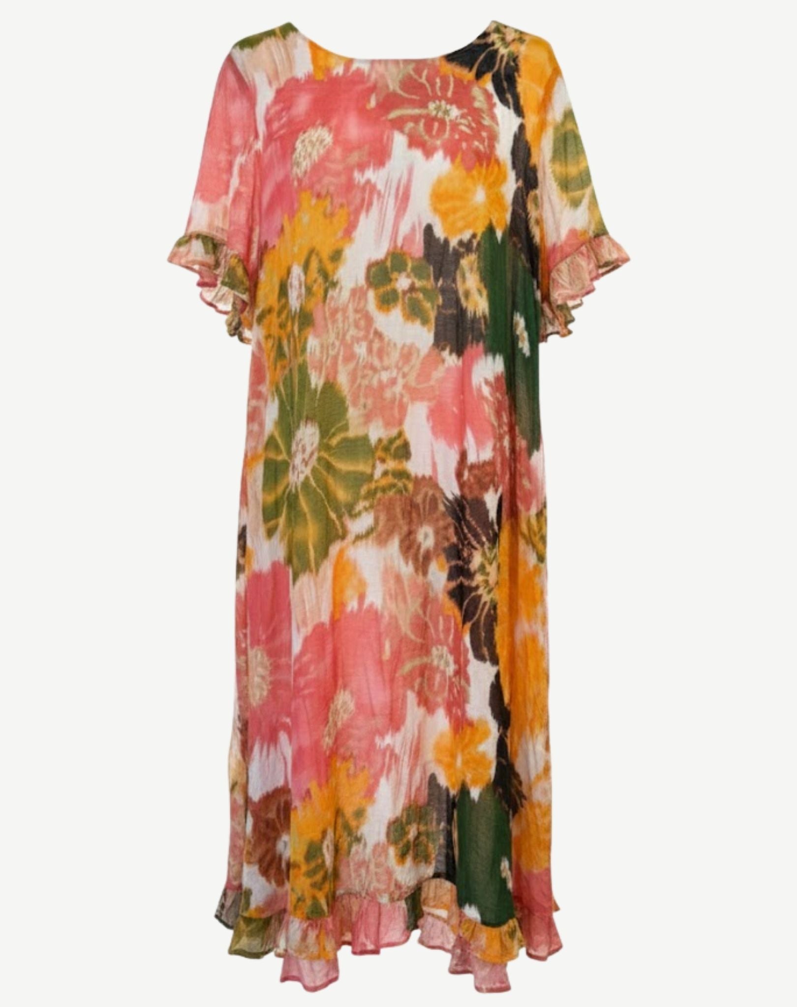 Island Dreams Soft Print Short Sleeve Dress Corfu Jeans