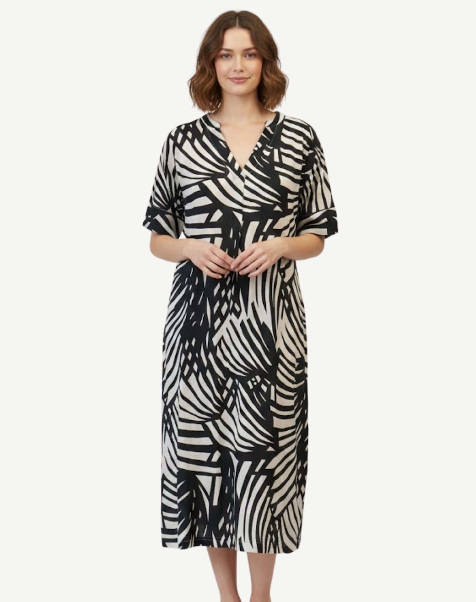 Baja Dunes Linen Short Sleeve Dress Corfu Jeans