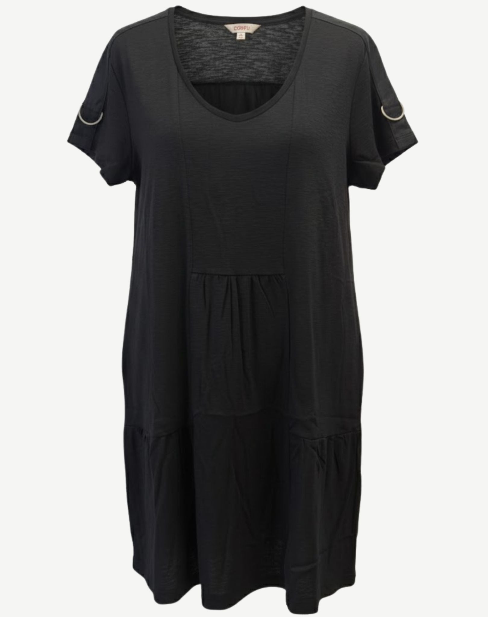 Black Plain Knit Jersey Dress Corfu Jeans
