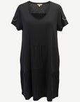 Black Plain Knit Jersey Dress Corfu Jeans