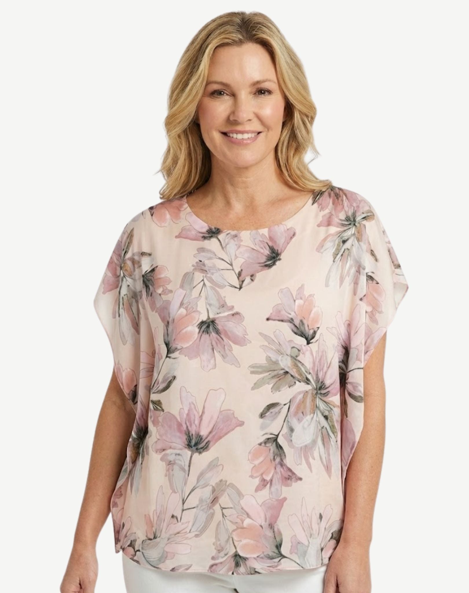 Petal Silk Touch Blouse Corfu Jeans