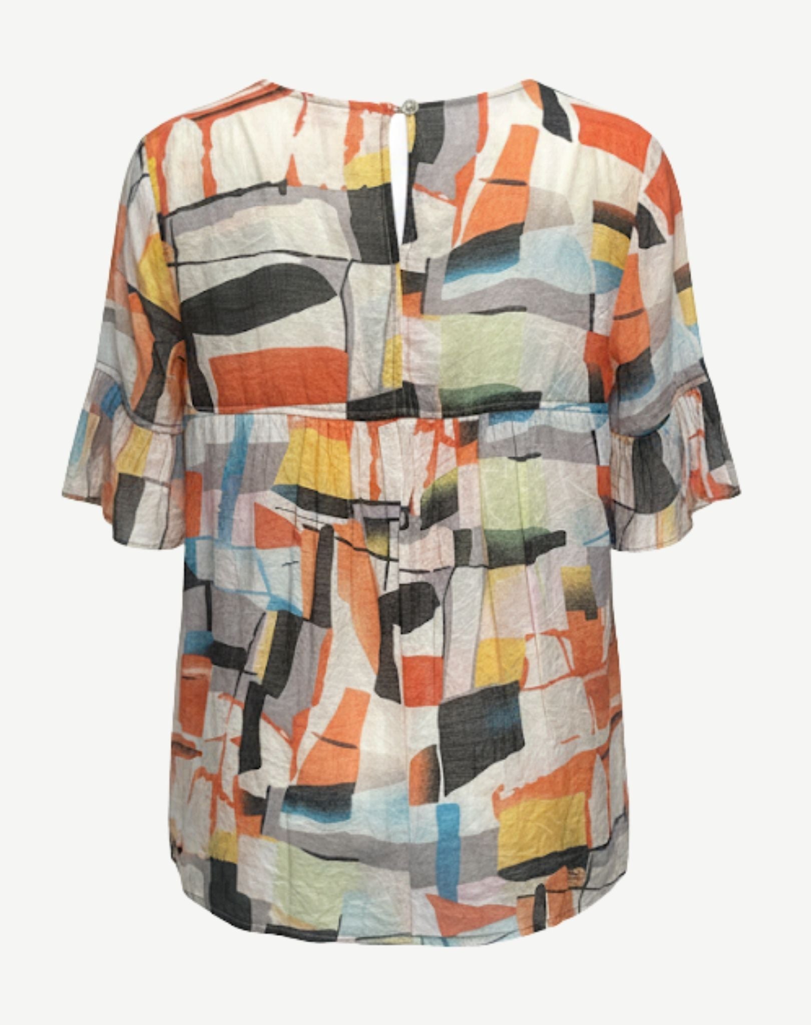 Echoed Shapes Soft Print Blouse Corfu Jeans