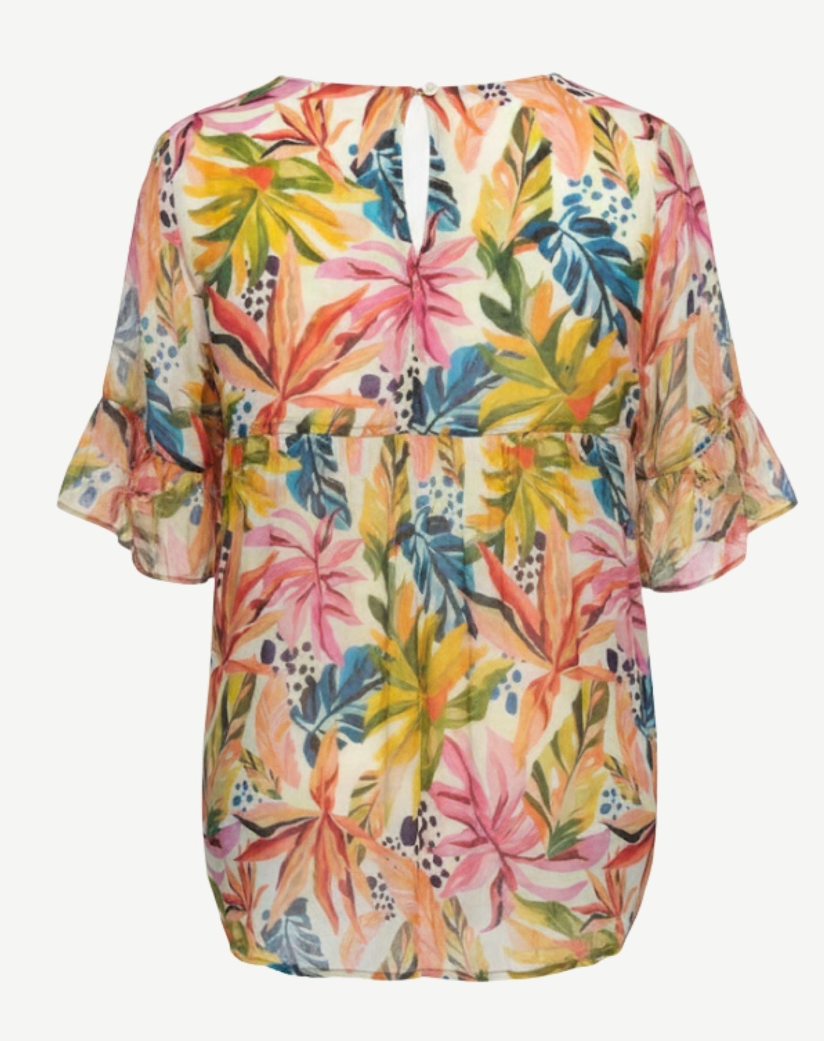 Vivid Fern Soft Print Blouse Corfu Jeans
