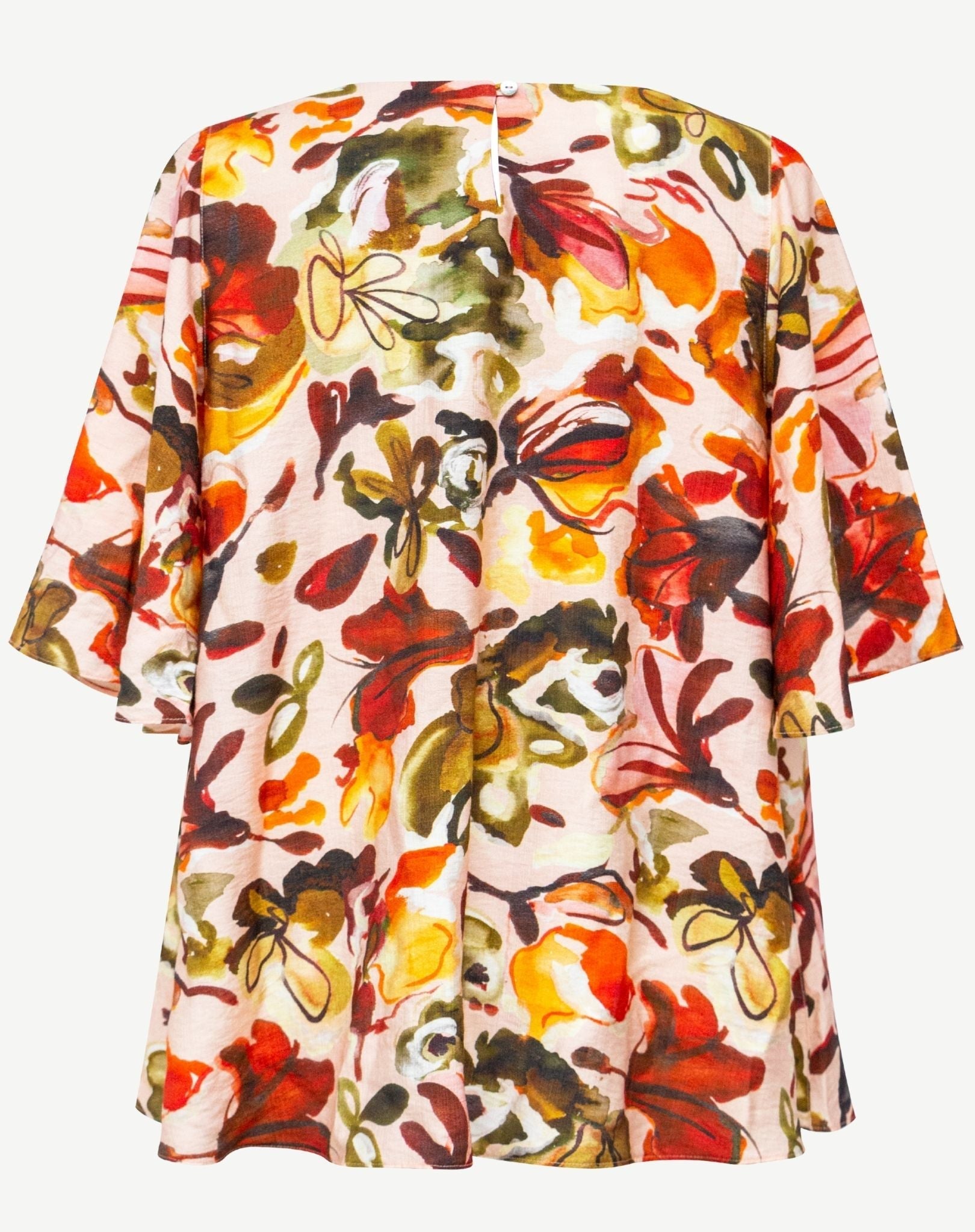 Watercolour Bloom Soft Print Top Corfu Jeans