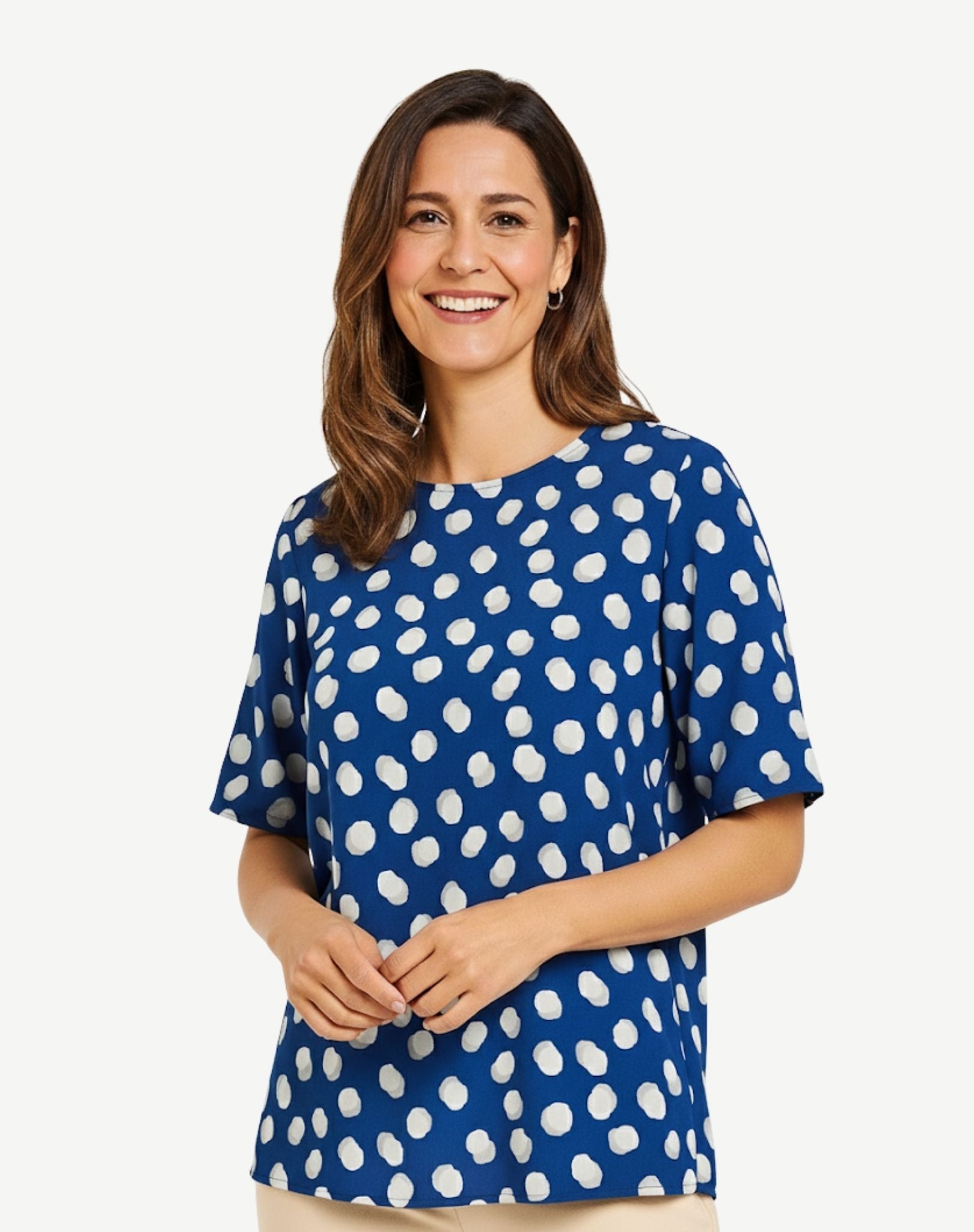 Marine Shadow Spot Blouse Corfu Jeans