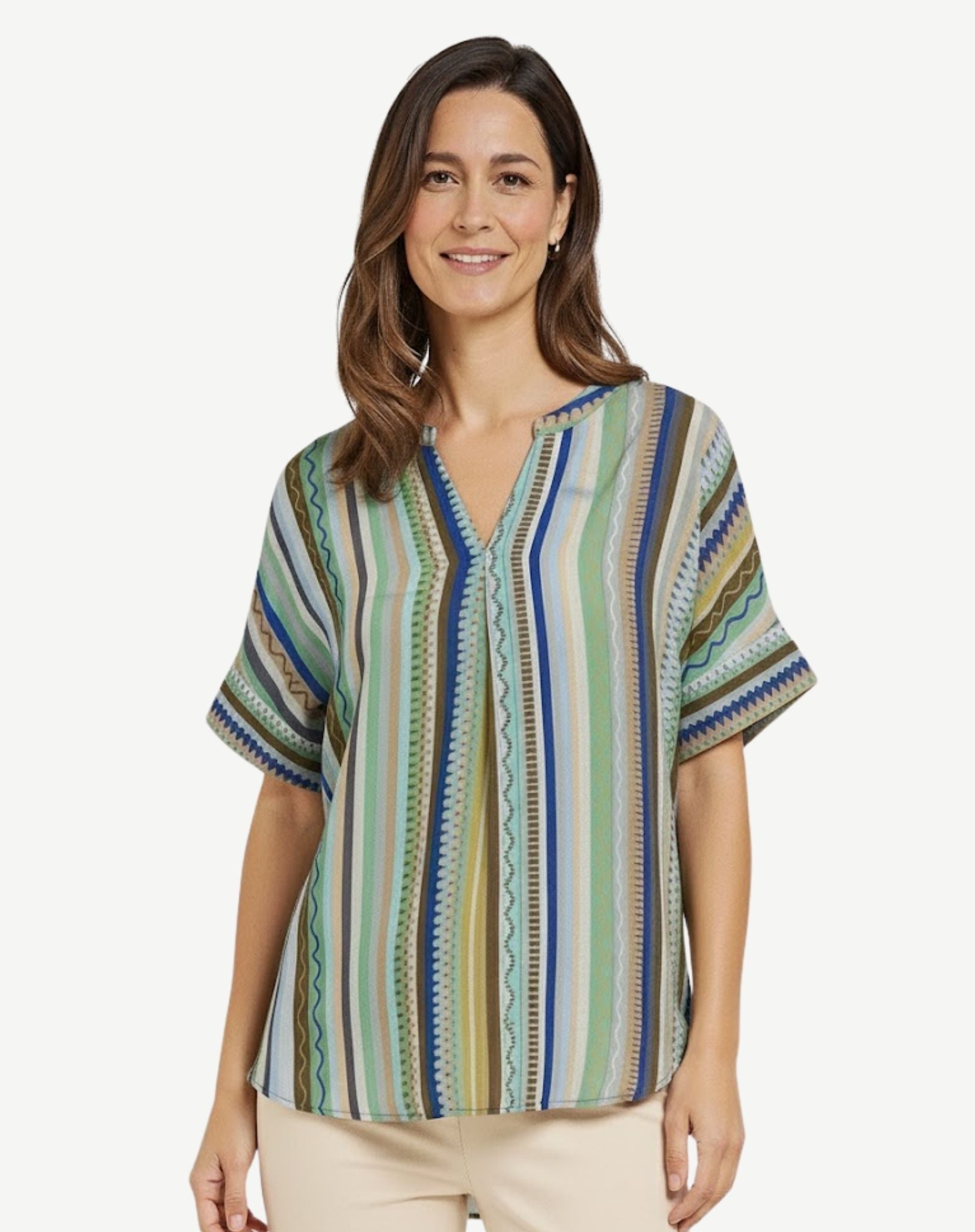 Stripes and Dots Soft Print Top Corfu Jeans