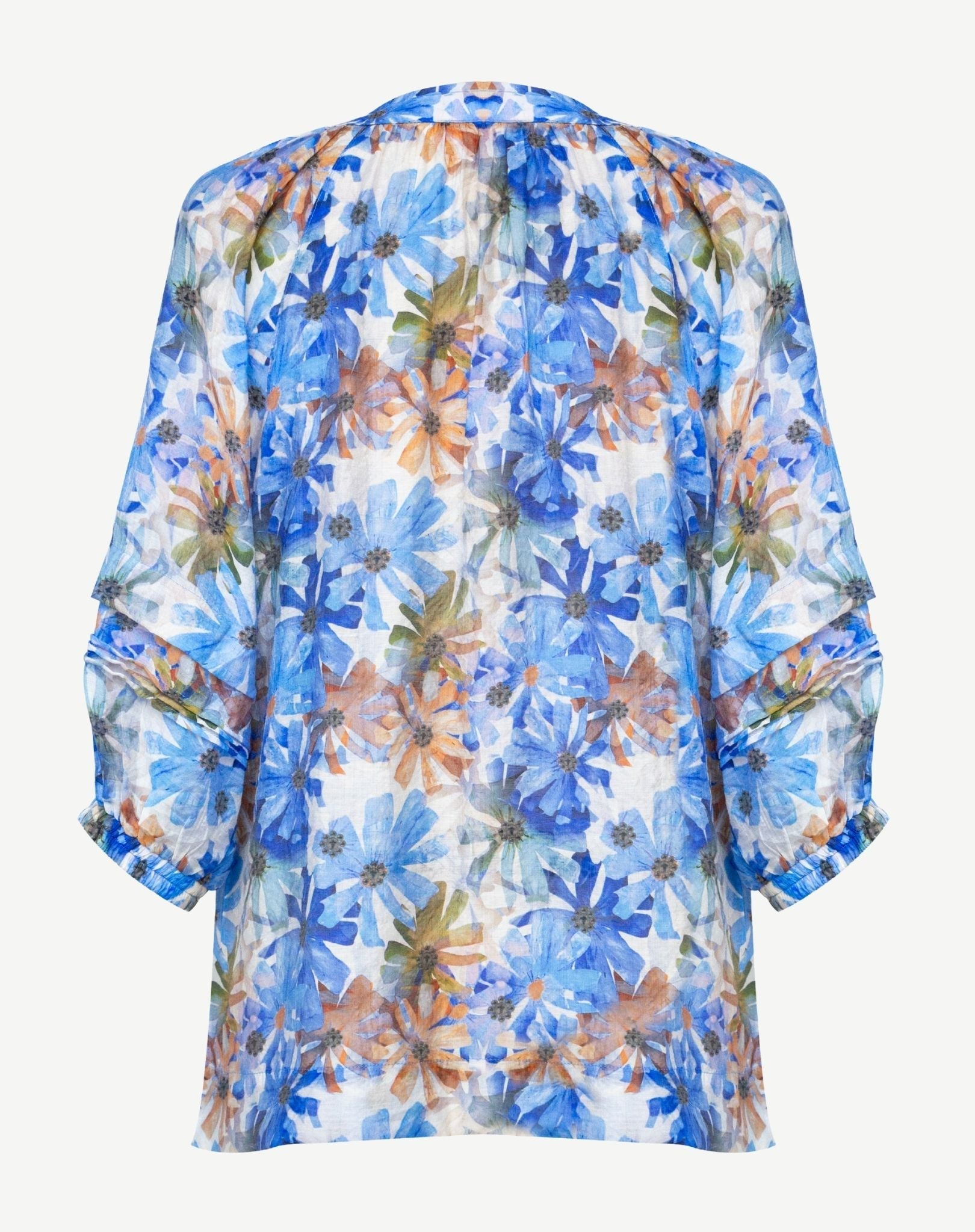 Wildflower Blue Soft Print Blouse Corfu Jeans