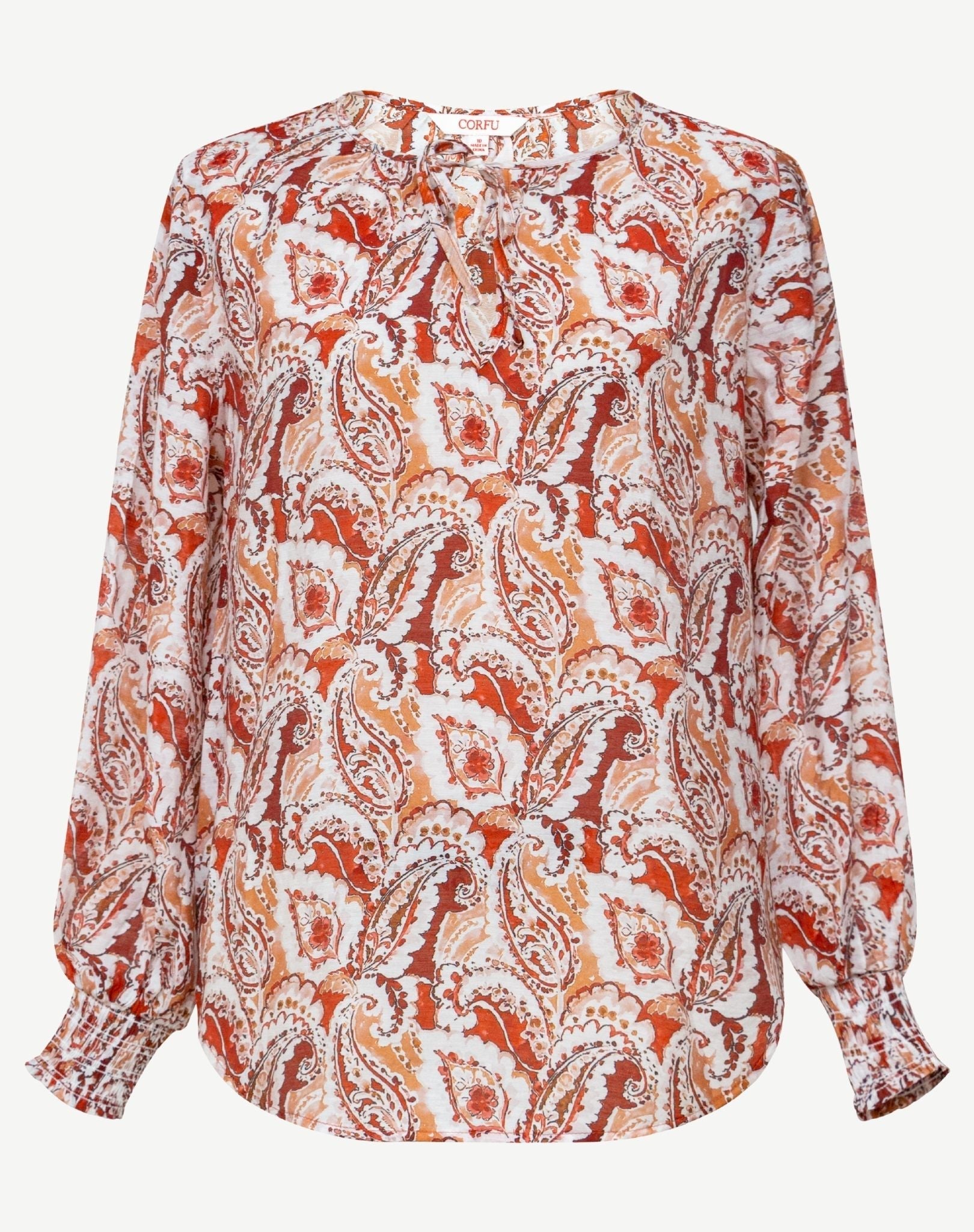 Pink on Pink Soft Print Blouse Corfu Jeans