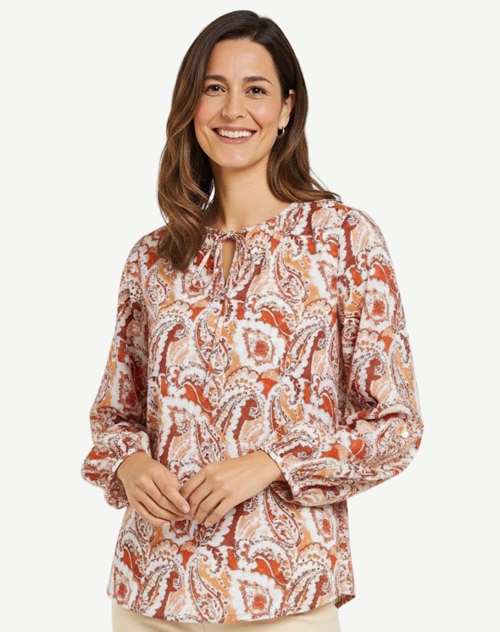 Pink on Pink Soft Print Blouse Corfu Jeans