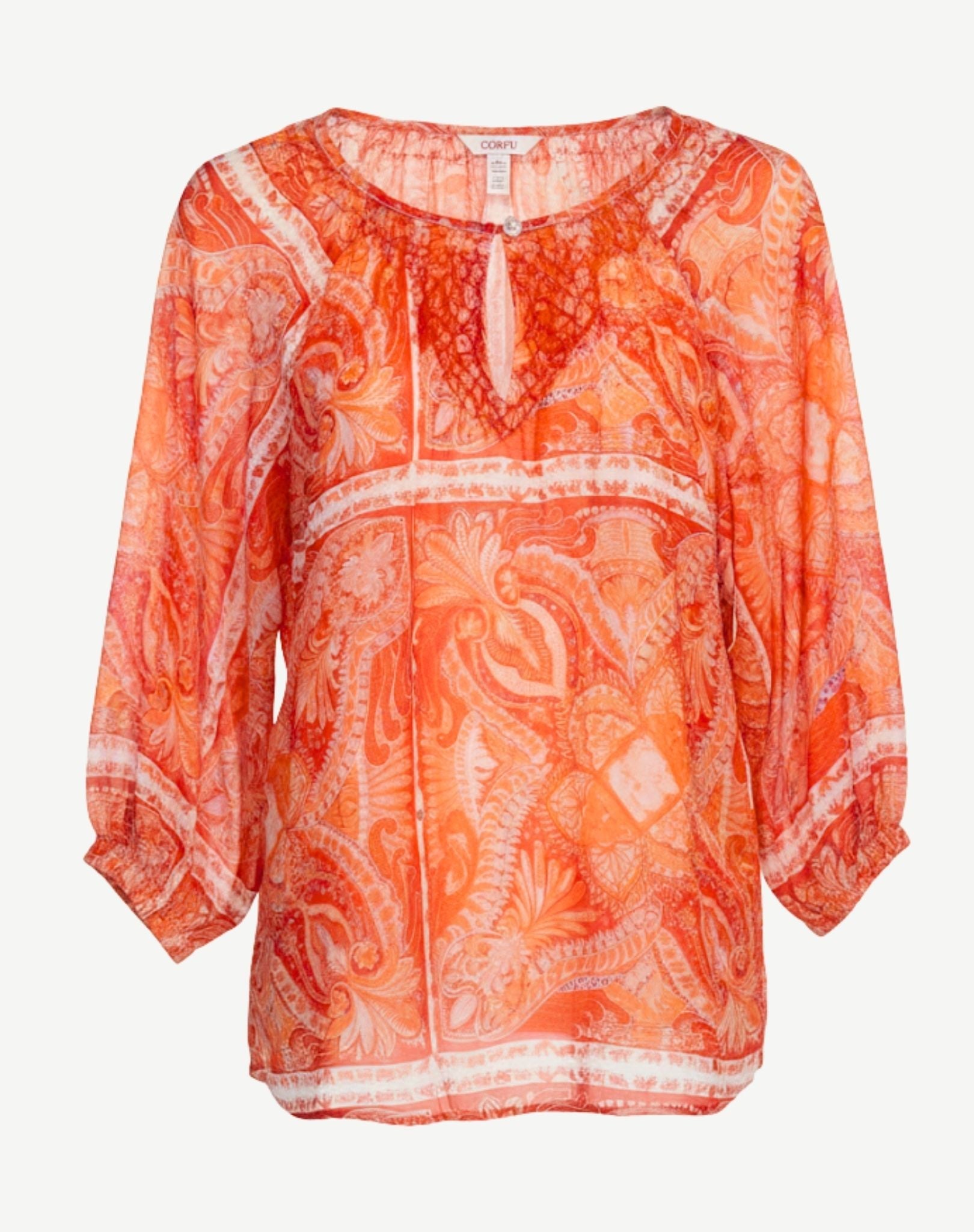 Tangerine Dream Soft Print Blouse Corfu Jeans