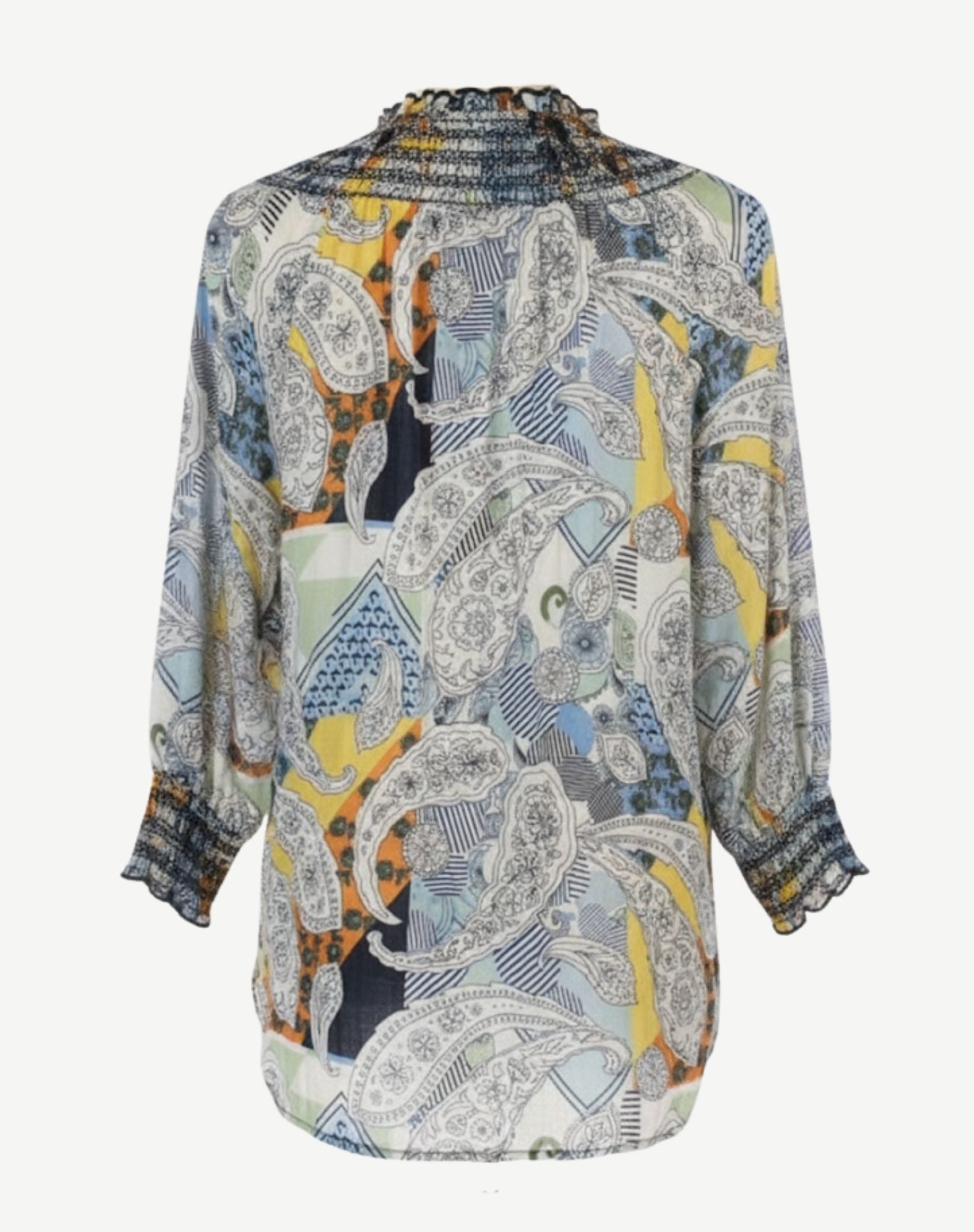 Blue Hues Soft Print Blouse Corfu Jeans
