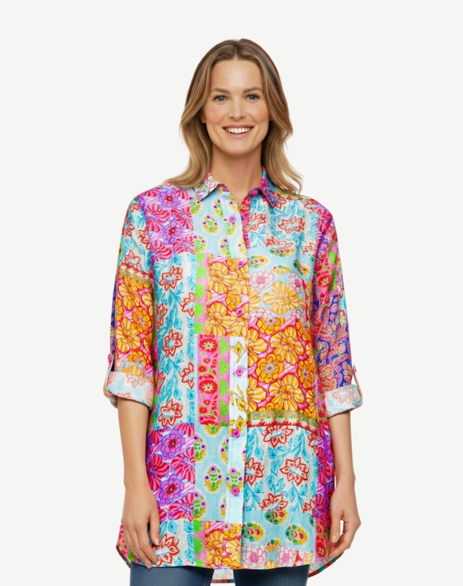 Summer Spectrum Soft Print Shirt Corfu Jeans