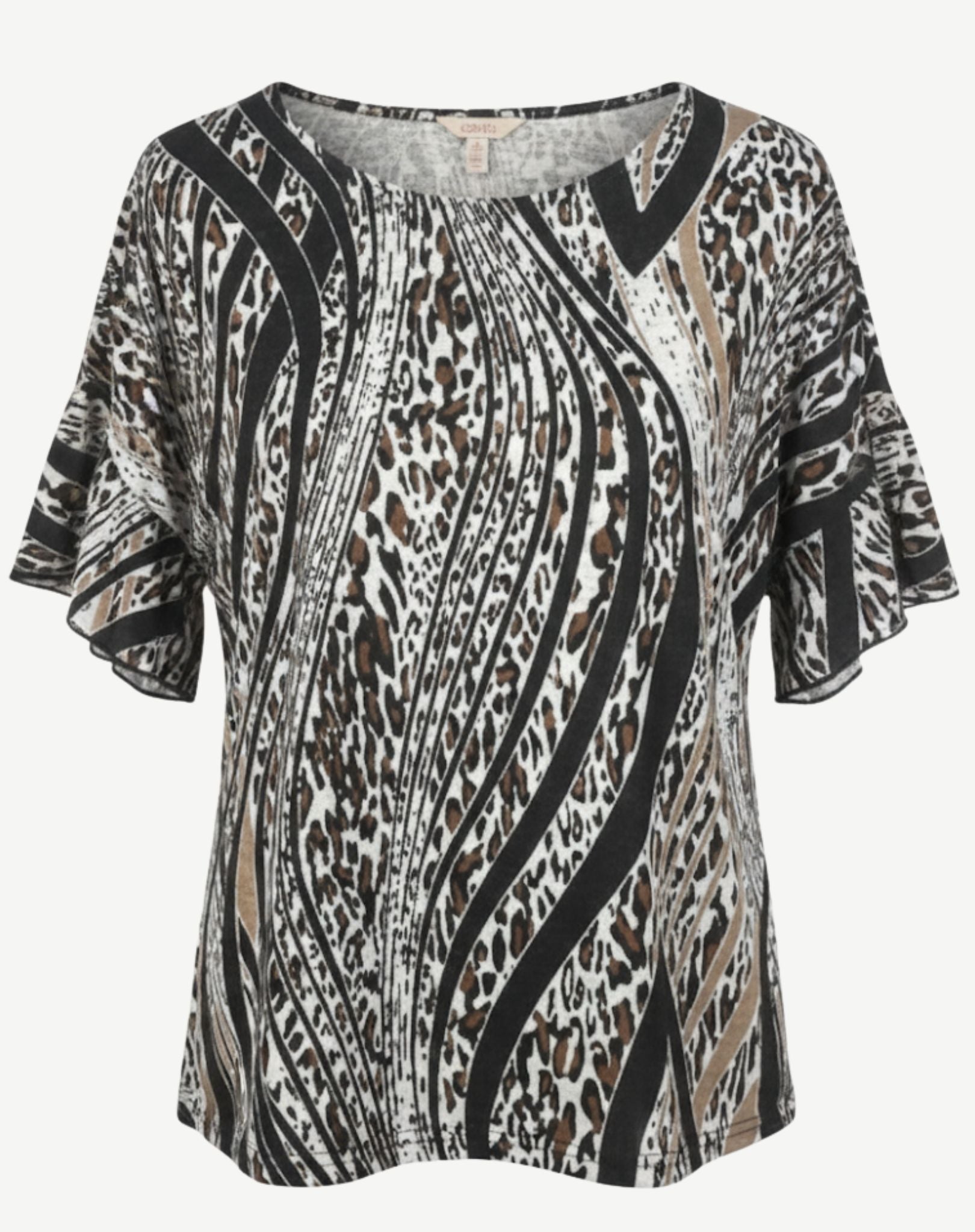 Leopard Lush Slub Linen Top Corfu Jeans
